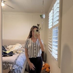 Striped Button-Up Blouse